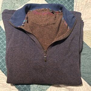 Robert Graham Men's Blue Half-Zip Sweater